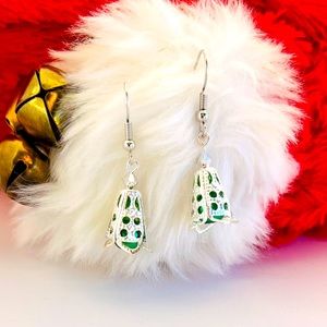 Filigree Christmas tree earrings. $10